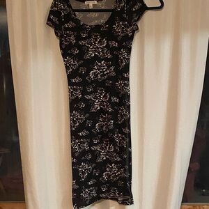 Aeropostale Black Floral Midi Dress